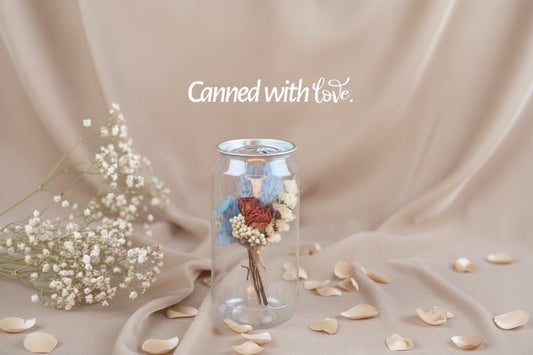 Red Rose with Blue Delphinium Bouqet