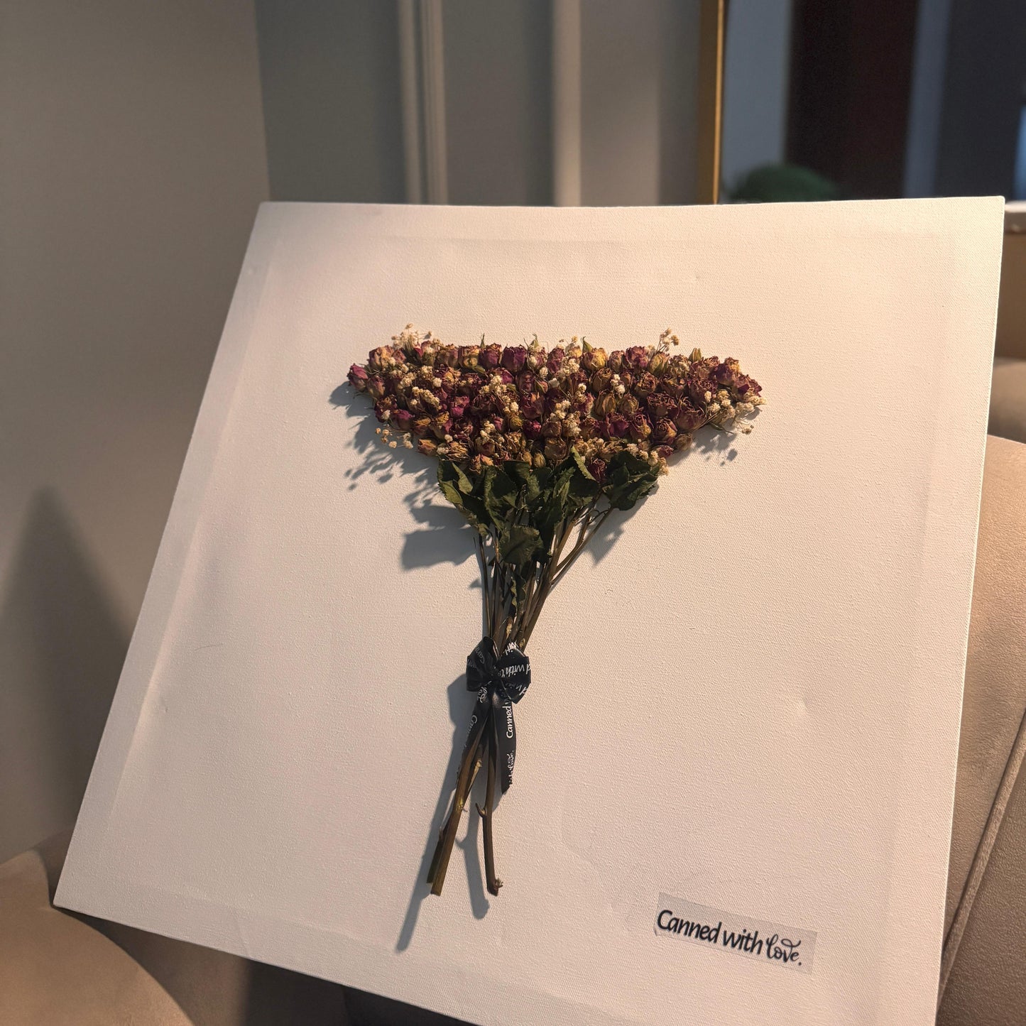 Eternal Hundred: Hand-Arranged Preserved Rose Canvas